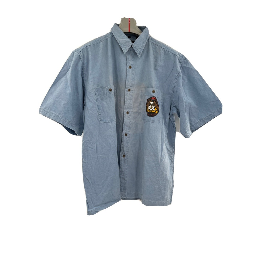 Harley-Davidson Shirt Mens Blue 90th Anniversary Willie G Autographed Vintage 93